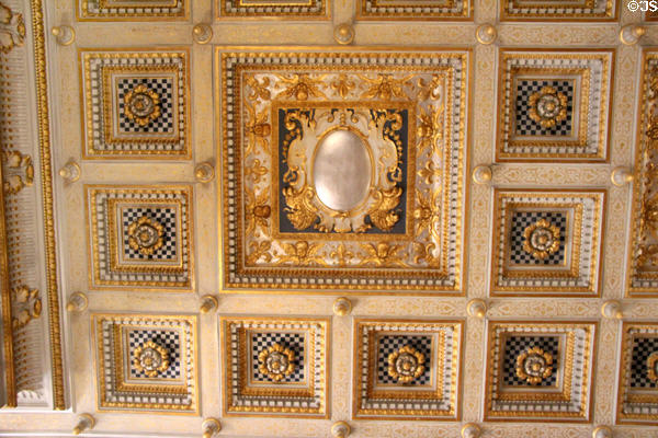 Coffered ceiling in Music Room at The Breakers. Newport, RI.
