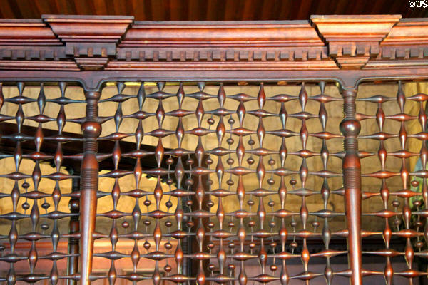 Spindle detail of Dining Room screen (1881) by Stanford White at Kingscote. Newport, RI.