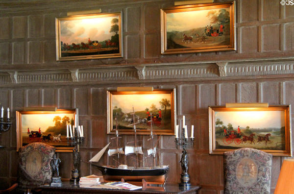 Sitting room paneling & coach paintings at Rosecliff. Newport, RI.