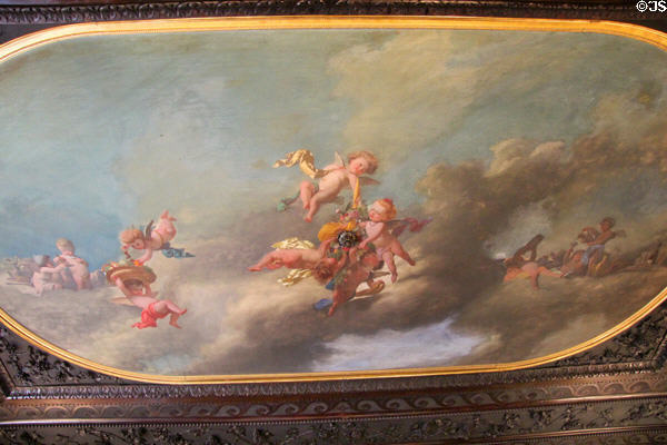 Baroque painting on dining room ceiling at Chateau-sur-Mer. Newport, RI.