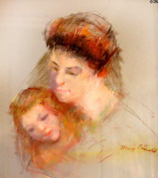 Sketch of mother & child by Mary Cassatt at Chateau-sur-Mer. Newport, RI.