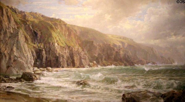Guernsey Cliffs, Channel Islands painting (1899) by William Trost Richards at Newport Art Museum. Newport, RI.