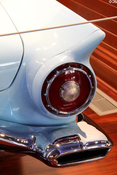 Tail light of Ford Thunderbird E-Code convertible (1957) at Audrain Automobile Museum. Newport, RI.
