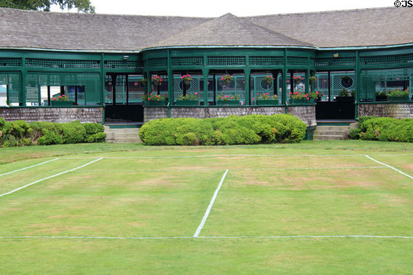 Newport Casino courtyard grass tennis courts arcade Newport RI