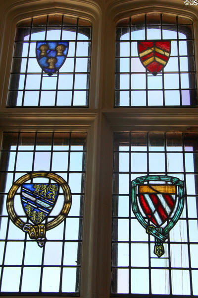 Details of heraldic crests of Magna Carta Windows at Rough Point. Newport, RI.