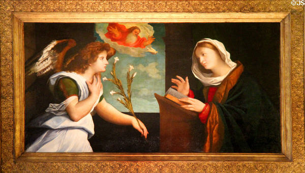 The Annunciation painting (c1520) by Jacopo Palma il Vecchio at Rough Point. Newport, RI.