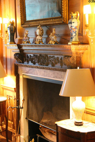 Pine Room fireplace at Rough Point. Newport, RI.