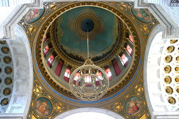 Interior of Dome on Rhode Island State House, second largest marble dome surpassed only by St. Peters in Rome. Providence, RI.