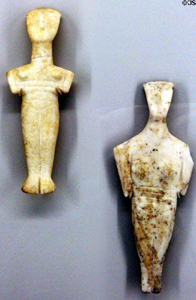 Cycladic female figures (2500-2300 BCE) at RISD Museum. Providence, RI.