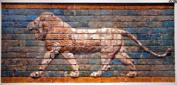 Babylonian terracotta brick lion relief (c605-562 BCE) at RISD Museum. Providence, RI.