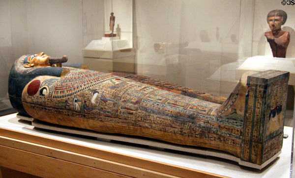 Egyptian coffin of Nesmin (Ptolemaic era) from Ahkmin at RISD Museum. Providence, RI.