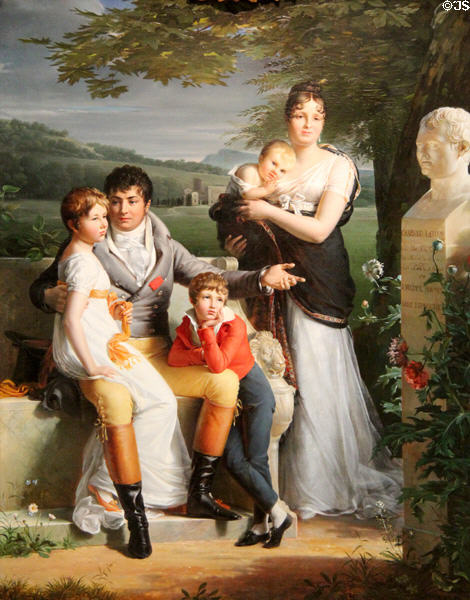 Portrait of Antoine-Georges-François de Chabaud-Latour & Family (1806) by Jacques-Luc Barbier-Walbonne of France at RISD Museum. Providence, RI.