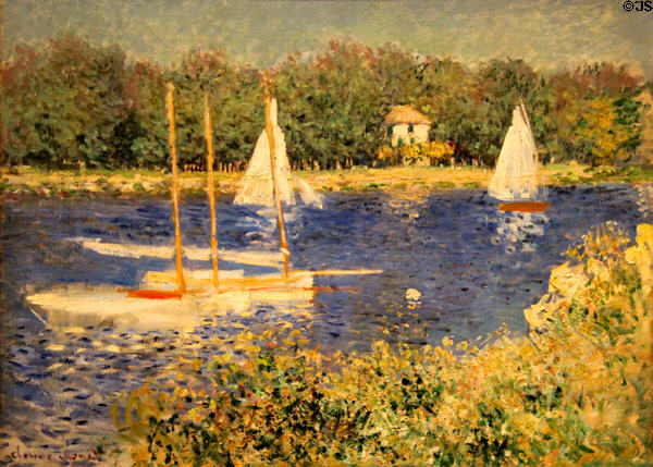 Basin at Argenteuil painting (1874) by Claude Monet at RISD Museum. Providence, RI.