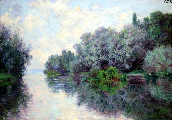 Seine at Giverny painting (1885) by Claude Monet at RISD Museum. Providence, RI.
