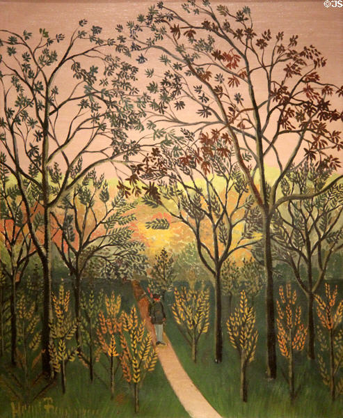 Corner of Park of Bellevue, Autumn Sunset (1901) by Henri Rousseau at RISD Museum. Providence, RI.