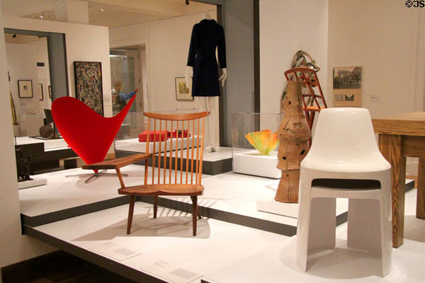 Collection of modern chairs at RISD Museum. Providence, RI.
