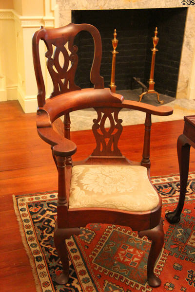 Corner chair (c1740-60) prob. from Boston at RISD Museum. Providence, RI.