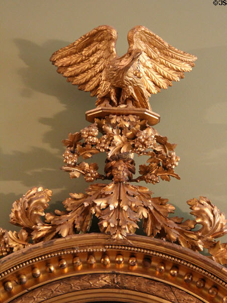 Eagle atop English looking glass (c1800-10) at RISD Museum. Providence, RI.