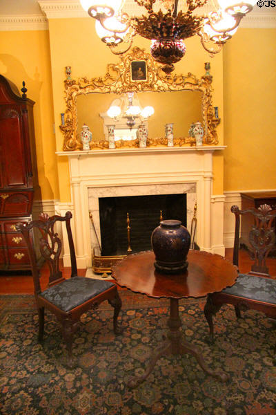 Charles Pendleton's Library with early American decorative arts at RISD Museum. Providence, RI.