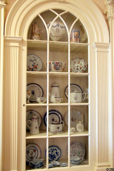 Collection of Chinese export porcelain (c1800) at RISD Museum. Providence, RI.