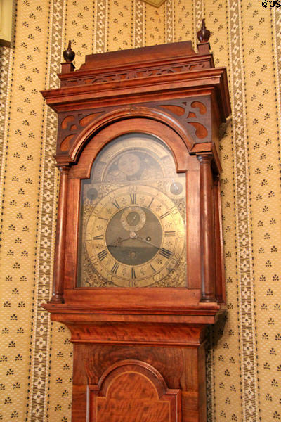 Tall clock (c1730-40) by William Claggett of Newport, RI at RISD Museum. Providence, RI.