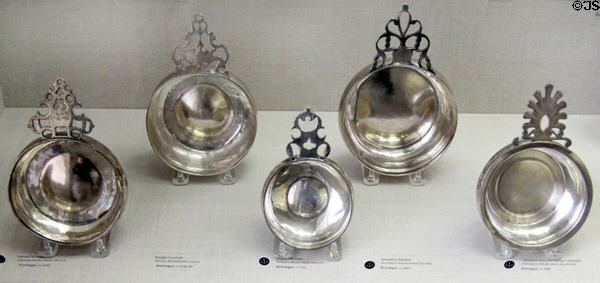 Porringers (ranging 1720-1887) from RI & MA at RISD Museum. Providence, RI.
