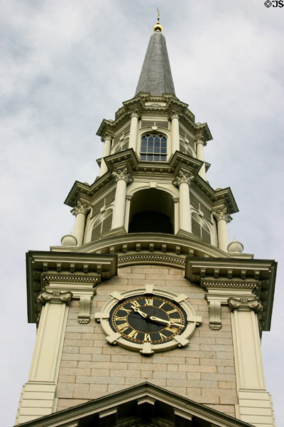 First Unitarian Church steeple. Providence, RI.