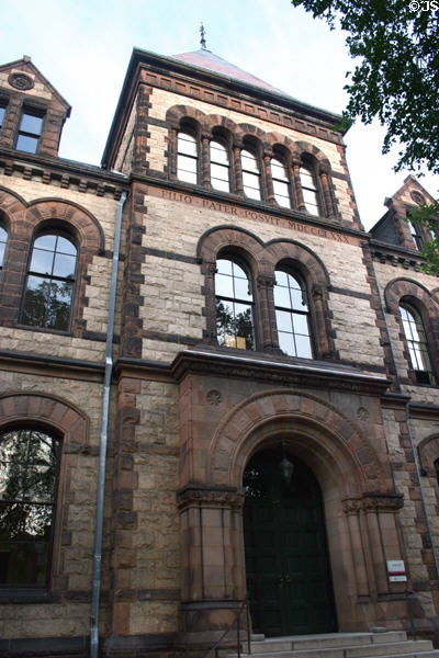 Sayles Hall (1881) of Brown University. Providence, RI. Style: Romanesque. Architect: Alpheus C. Morse.