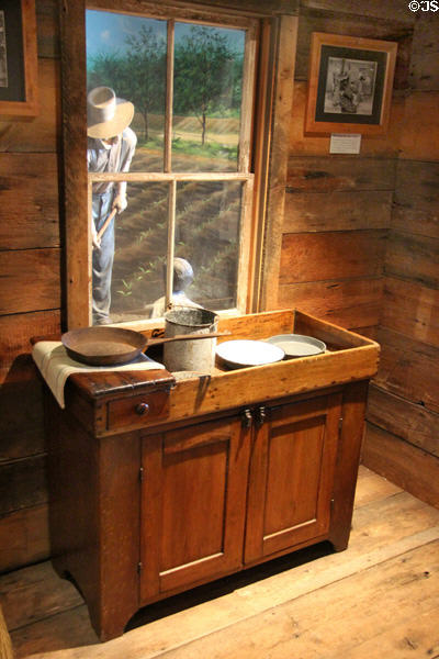 French Canadian kitchen dry sink at Museum of Work & Culture. Woonsocket, RI.