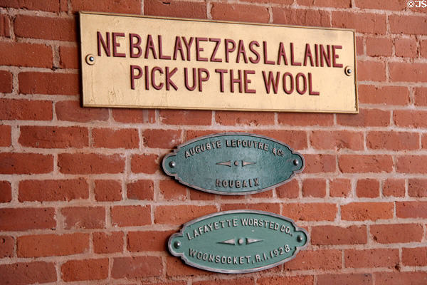 Pick up the Wool sign also in French at Museum of Work & Culture. Woonsocket, RI.