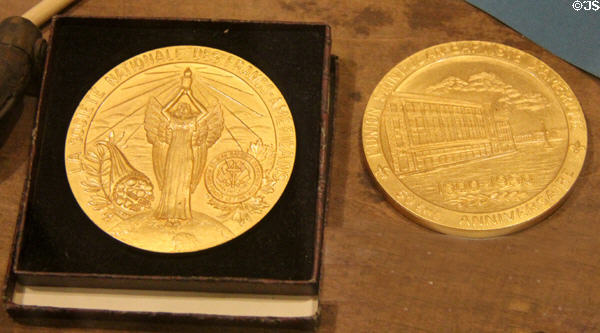 French Canadian society medals at Museum of Work & Culture. Woonsocket, RI.