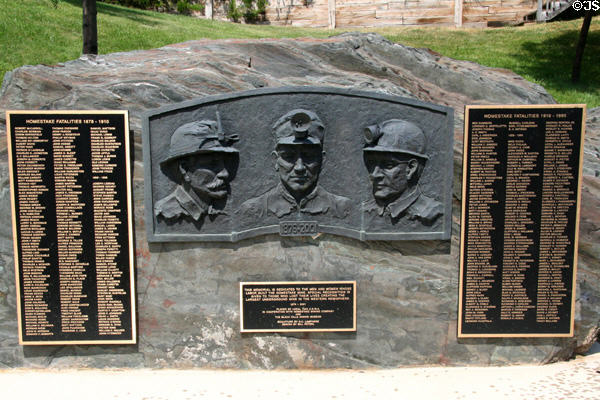 Memorial to miners who died in Homestake Mine 1876-2001. Lead, SD.