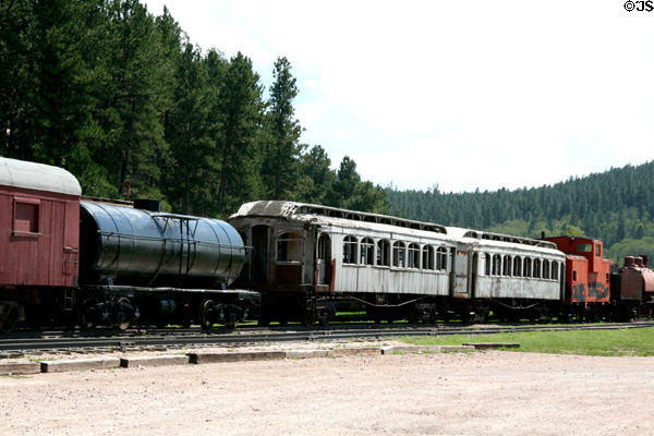 Rolling stock of Black Hills Central Railroad. Hill City, SD.