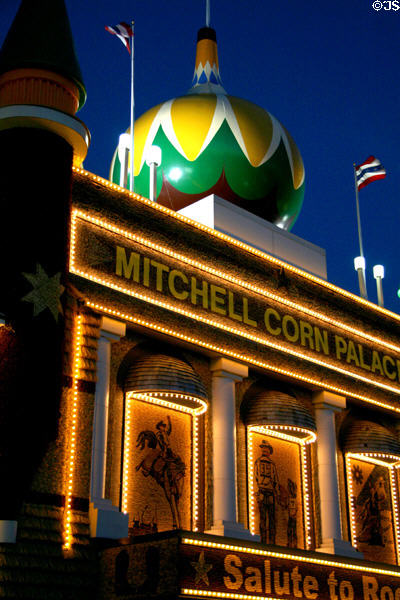 Mitchell Corn Palace at night. Mitchell, SD.