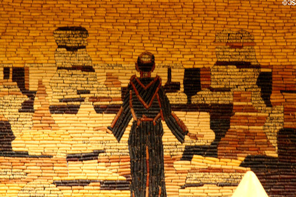 Christian monk in corn mural at Mitchell Corn Palace. Mitchell, SD.