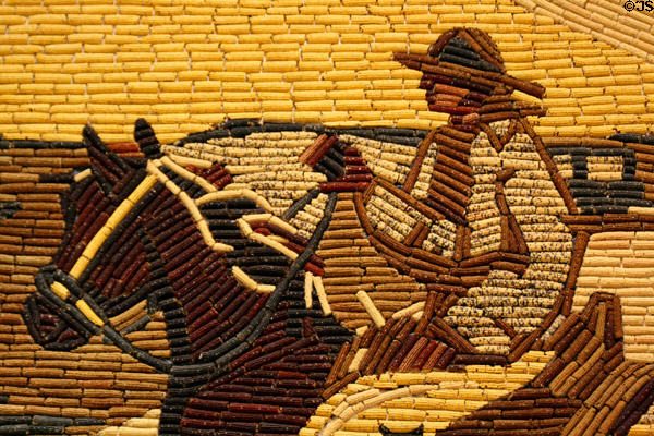 Western rider corn mural at Mitchell Corn Palace. Mitchell, SD.