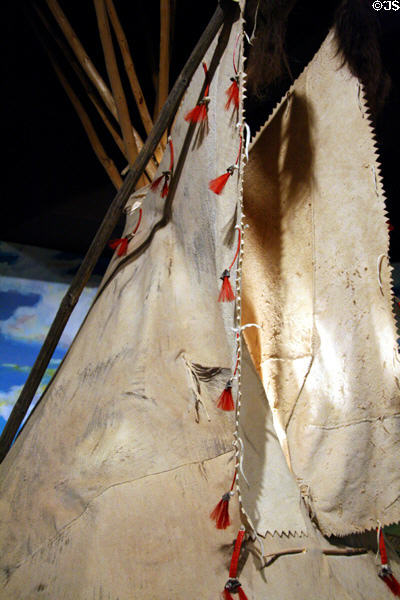 Detail of Sioux Tipi at Dakota Discovery Museum. Mitchell, SD.