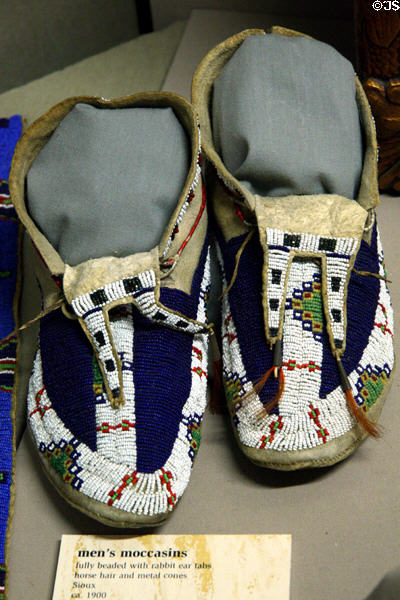 Sioux beaded moccasins (c1900) at Dakota Discovery Museum. Mitchell, SD.