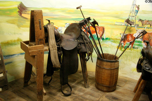 Saddlemaker's bench at Dakota Discovery Museum. Mitchell, SD.