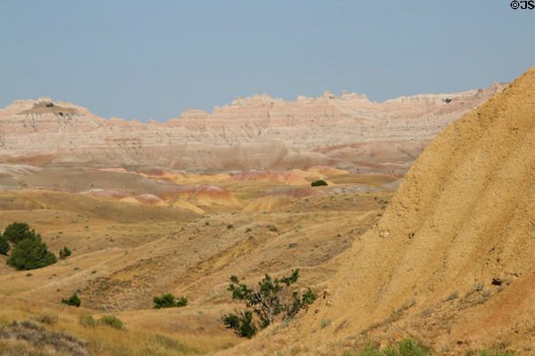 Colored formations of Badlands National Park. SD.