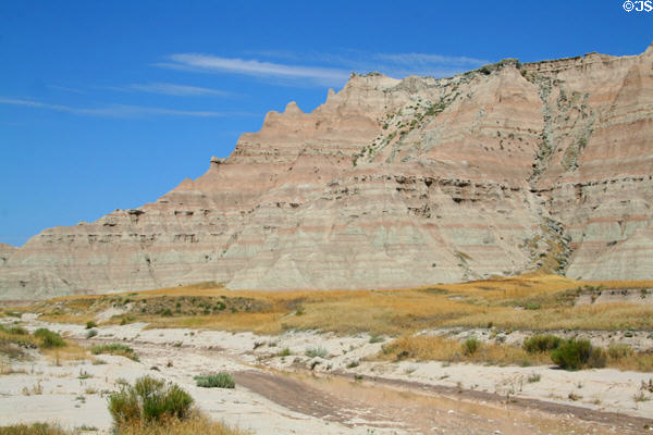Striations & streambed in Badlands National Park. SD.