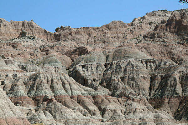 Abstract gullies in Badlands National Park. SD.