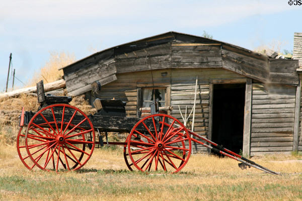 Sod dwelling at Prairie Homestead Historic Site near East Entrance of Badlands National Park. SD. On National Register.