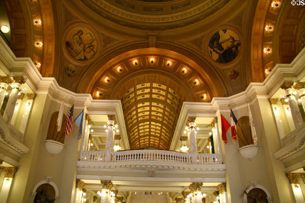 Balconies in rotunda of South Dakota State Capitol. Pierre, SD.