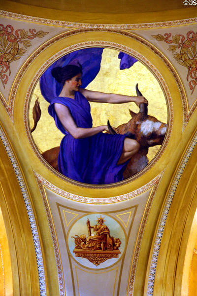 Mural of Europa with Zeus the bull (1910) by Edward Simmons at South Dakota State Capitol. Pierre, SD.