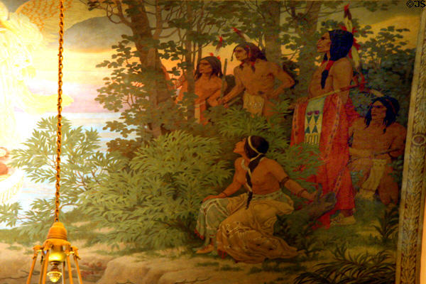 Detail of Peace that Passes Understanding mural by Charles Holloway in House chamber of South Dakota State Capitol. Pierre, SD.