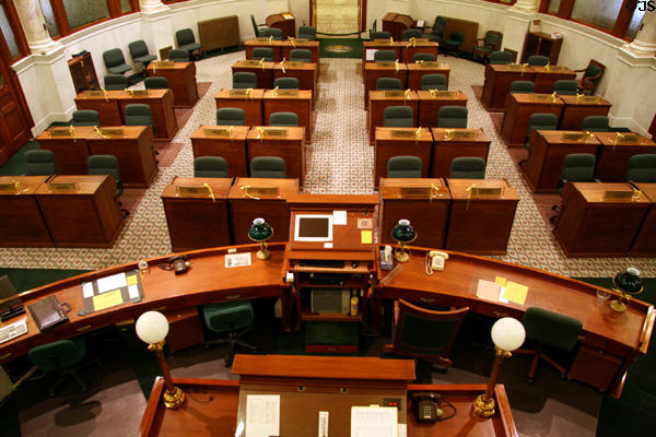 Senate chamber of South Dakota State Capitol. Pierre, SD.