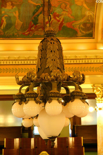 Lamp in Senate chamber of South Dakota State Capitol. Pierre, SD.