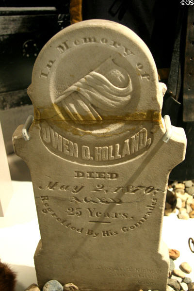 Tombstone (1870) from Fort Sully cemetery at South Dakota State Historical Society Museum. Pierre, SD.