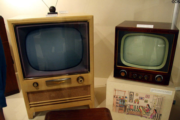 Early TVs (RCA Victor 1950s) & (Bendix 1940s) at South Dakota State Historical Society Museum. Pierre, SD.